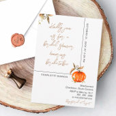 Herfst bruidsfeest Waterverf Pompoen Kaart
