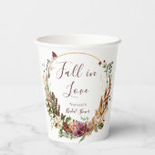 Herfst Bruidsfeestje met Bloemen Papieren Bekers (Achterkant)