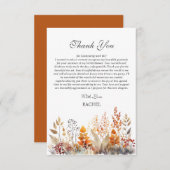 Herfst Bruidsfeestje Thema Bedankkaart (Voorkant / Achterkant)