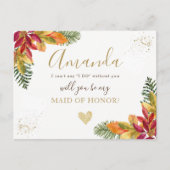Herfst bruidsmeisje of getuige huwelijksaanzoek uitnodiging briefkaart (Voorkant)