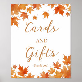 Herfst Bruidsmeisje Shower Kaarten en Cadeaus Poster