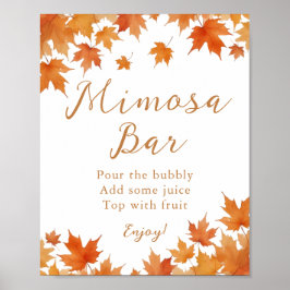 Herfst Bruidsmeisje Shower Mimosa Bar Poster