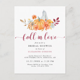 Herfst Bruidsmeisjesfeest Herfst Pompoen Verliefd  Briefkaart