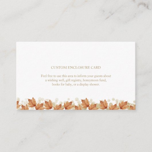 Herfst Bruiloft Aangepaste Enclosure Kaart (Voorkant)