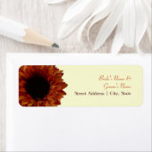 Herfst bruiloft adres label - Oranje zonnebloem (Insitu)