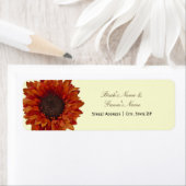 Herfst bruiloft adres label - Oranje zonnebloem (Insitu)