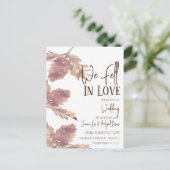 Herfst Bruiloft Aquarel Blad Bruin Briefkaart (Staand voorkant)