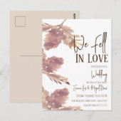 Herfst Bruiloft Aquarel Blad Bruin Briefkaart (Voorkant / Achterkant)