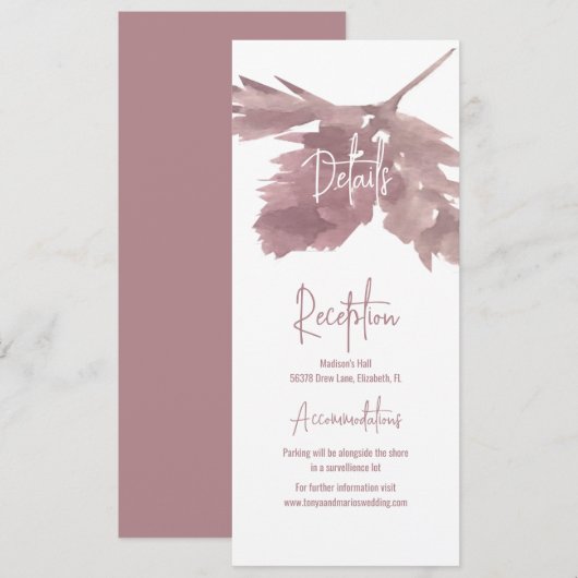 Herfst Bruiloft Aquarel Blad Details Uitnodiging (Voorkant / Achterkant)