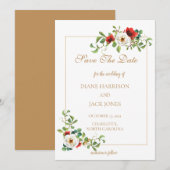 Herfst Bruiloft Aquarel Save The Date Kaart (Voorkant / Achterkant)