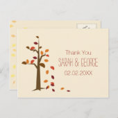 herfst bruiloft bedankt briefkaart (Voorkant / Achterkant)