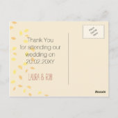 herfst bruiloft bedankt briefkaart (Achterkant)