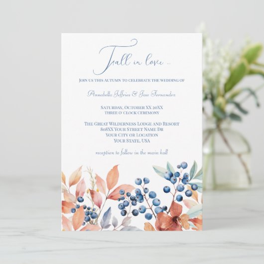 Herfst bruiloft Bloemen Waterverf Kaart (Staand voorkant)