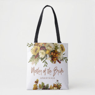 Herfst bruiloft bloemenmoderne moeder van de bruid tote bag