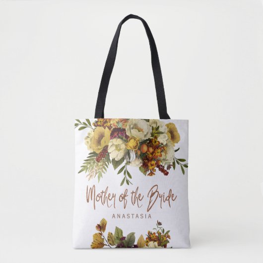 Herfst bruiloft bloemenmoderne moeder van de bruid tote bag (Voorkant)