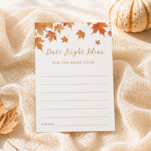 Herfst Bruiloft Borrel Date Nacht Ideeën Kaart