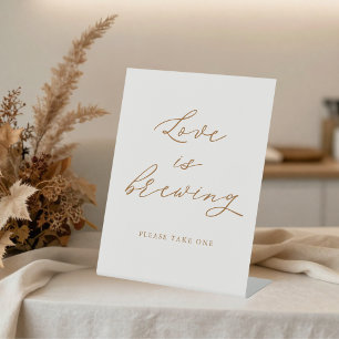 Herfst Bruiloft Borrel Liefde is in de maak Koffie Reclamebord Met Voetstuk