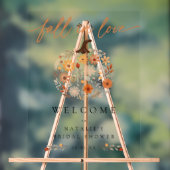 Herfst Bruiloft Bruidspartij Welkomstbord met Pomp Acryl Bord (Neutraal)