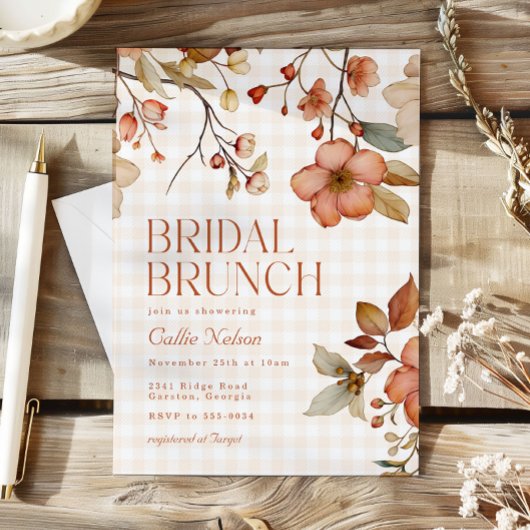 Herfst Bruiloft Brunch Kaart