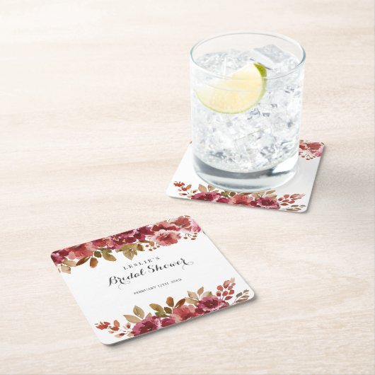 Herfst Bruiloft Brunch & Mousserende Wijn Bruidsfe Kartonnen Onderzetters (Insitu)