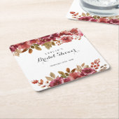 Herfst Bruiloft Brunch & Mousserende Wijn Bruidsfe Kartonnen Onderzetters (Schuin)