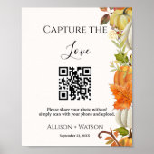 Herfst bruiloft Capture liefde QR code bruiloft fo Poster (Voorkant)