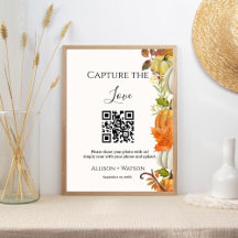 Herfst bruiloft Capture liefde QR code bruiloft fo
