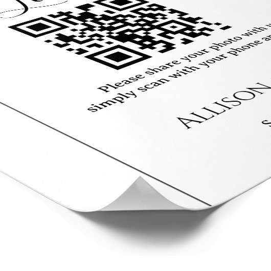 Herfst bruiloft Capture liefde QR code bruiloft fo Poster (Hoek)