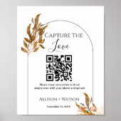 Herfst bruiloft Capture liefde QR code bruiloft fo Poster (Voorkant)