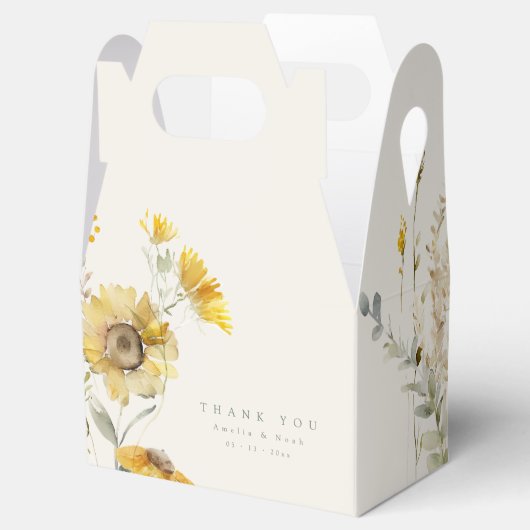 Herfst bruiloft dank u gunst doos, zonnebloem bedankdoosjes (Geopend)