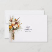 Herfst bruiloft dank u kaart (Achterkant)