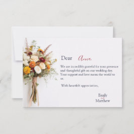 Herfst bruiloft dank u kaart