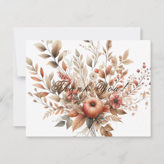 Herfst bruiloft dankjewel kaart (Achterkant)