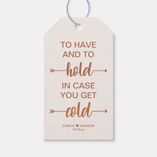 Herfst bruiloft deken gunst cadeaulabel (Voorkant)