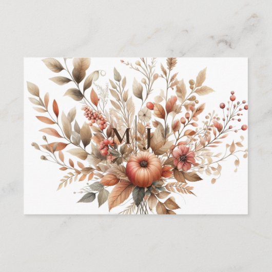 Herfst bruiloft details behuizing Kaart (Achterkant)