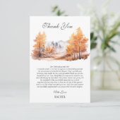 Herfst Bruiloft Feest Bos Scene Bedankkaart (Staand voorkant)