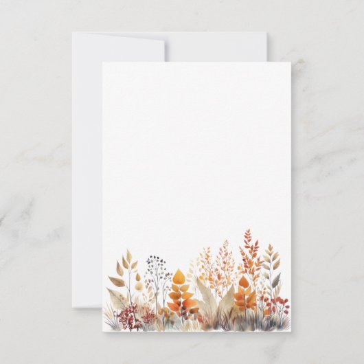 Herfst Bruiloft Feest Bos Scene Bedankkaart (Achterkant)