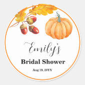 Herfst Bruiloft Feest Klassieke Ronde Sticker (Voorkant)