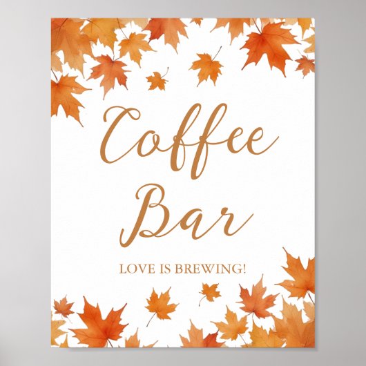 Herfst Bruiloft Feest Koffiebar Poster (Voorkant)