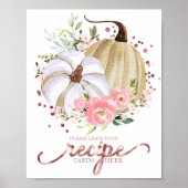 Herfst Bruiloft Feest Recept Kaarten Bord Poster (Voorkant)