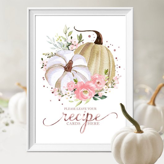 Herfst Bruiloft Feest Recept Kaarten Bord Poster
