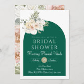 Herfst Bruiloft Feest Uitnodiging, Smaragdgroen  Kaart (Voorkant / Achterkant)