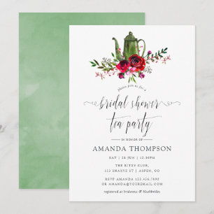 Herfst - Bruiloft Florale Thee Bridal Shower Kaart