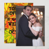 HERFST BRUILOFT FOTO UITNODIGINGEN (Voorkant / Achterkant)