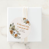 Herfst bruiloft gooien deken rustieke bloemen bedankjes labels (In situ)