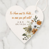 Herfst bruiloft gooien deken rustieke bloemen bedankjes labels (Achterkant)