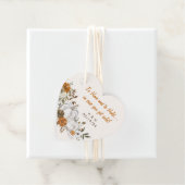 Herfst bruiloft gooien deken rustieke bloemige pom bedankjes labels (In situ)