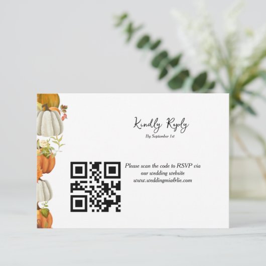 Herfst bruiloft Graag reageren RSVP Kaartje (Staand voorkant)