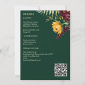 Herfst bruiloft groen rustieke zonnebloemen alles  kaart (Achterkant)