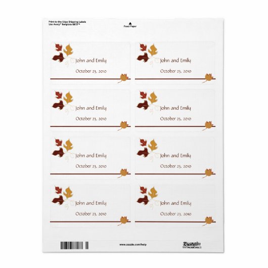 Herfst bruiloft gunst labels (Full Sheet)